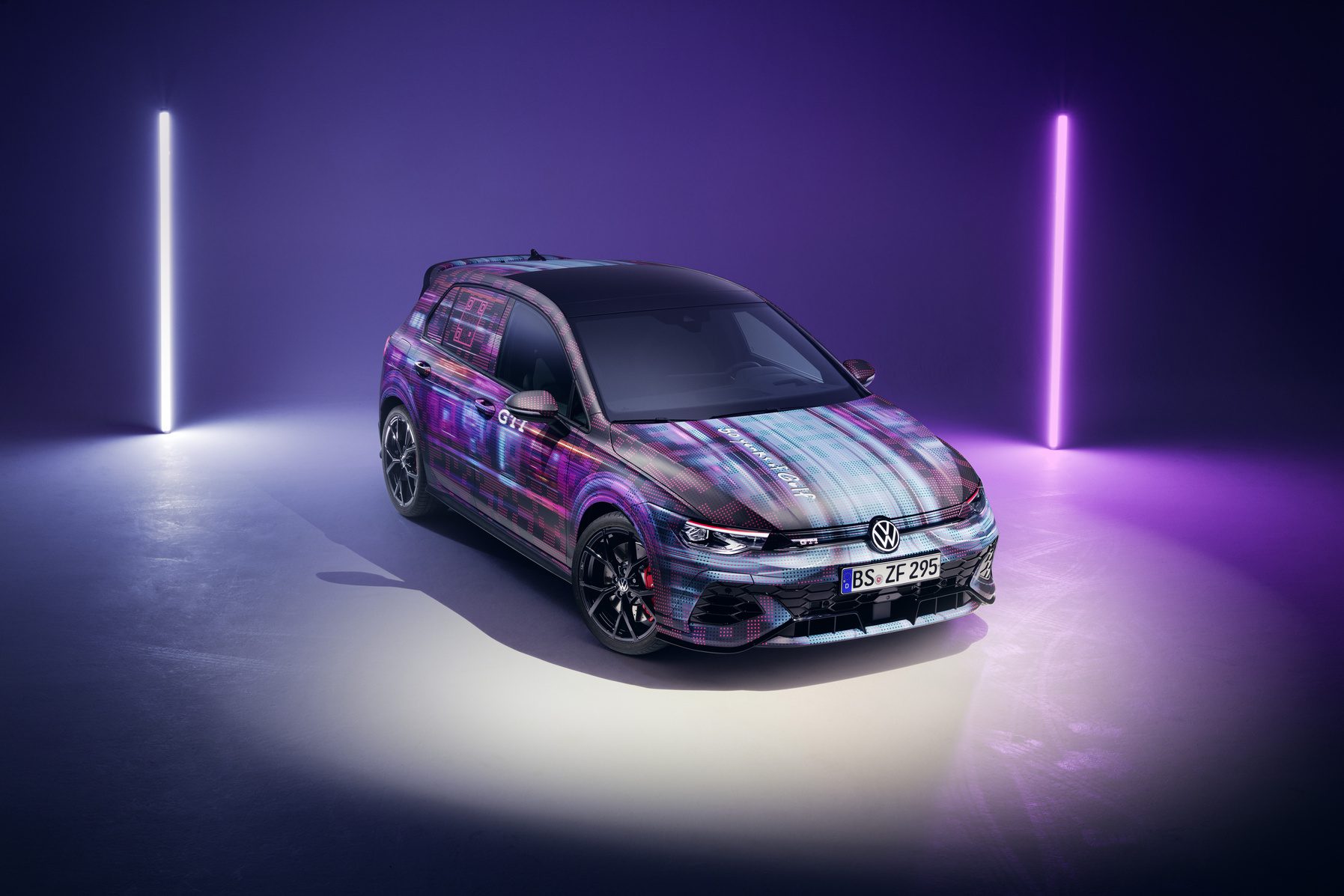A promotional overhead photo of the updated new Volkswagen Golf.