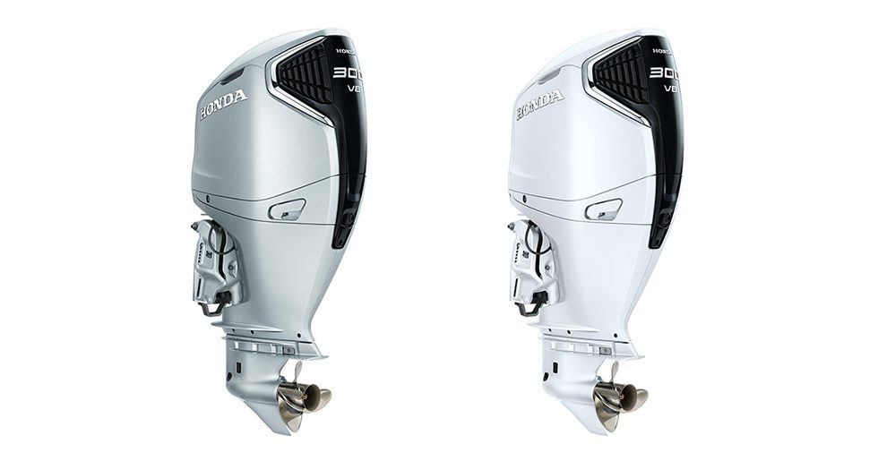 A photo of Honda's new V8 outboard motors.