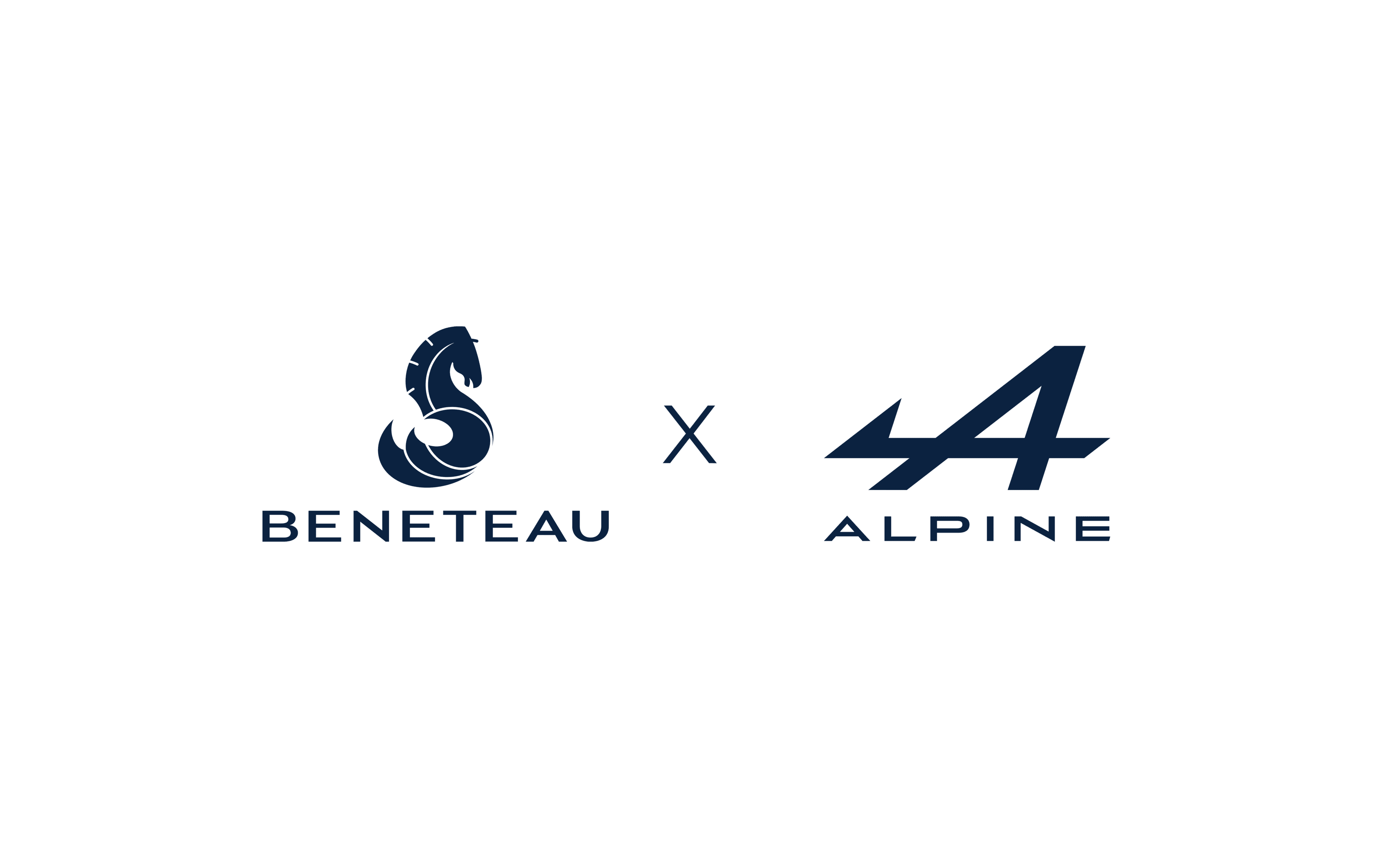 An image with the logos of Alpine Cars and Benetau Yachts.