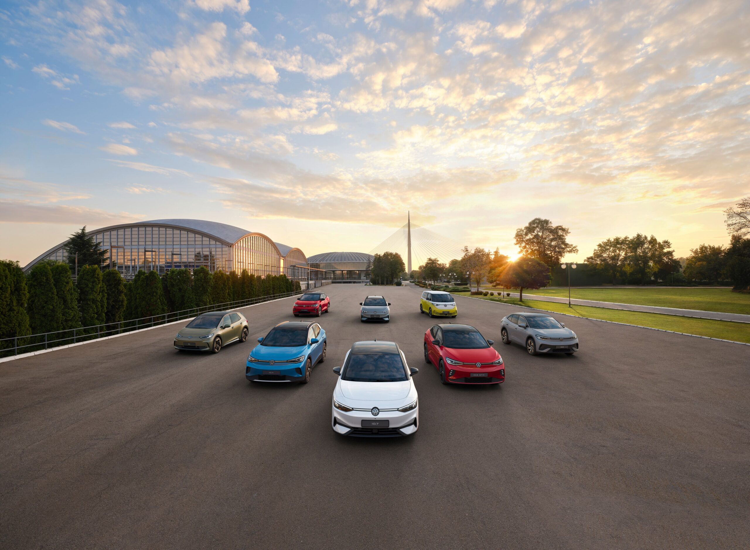 A photo of the family of Volkswagen ID vehicles now available across the globe.