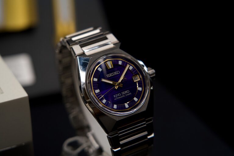 A photo of a newly launched King Seiko Vanac at the Zealand launch of the King Seiko Vanac at Otto Restaurant on K' Road.